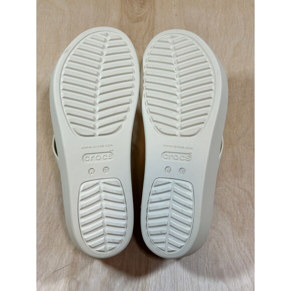 COPY - Woman's Sandals Crocs Brooklyn Flip Low Wedge Off White Size 11 - Picture 6 of 6